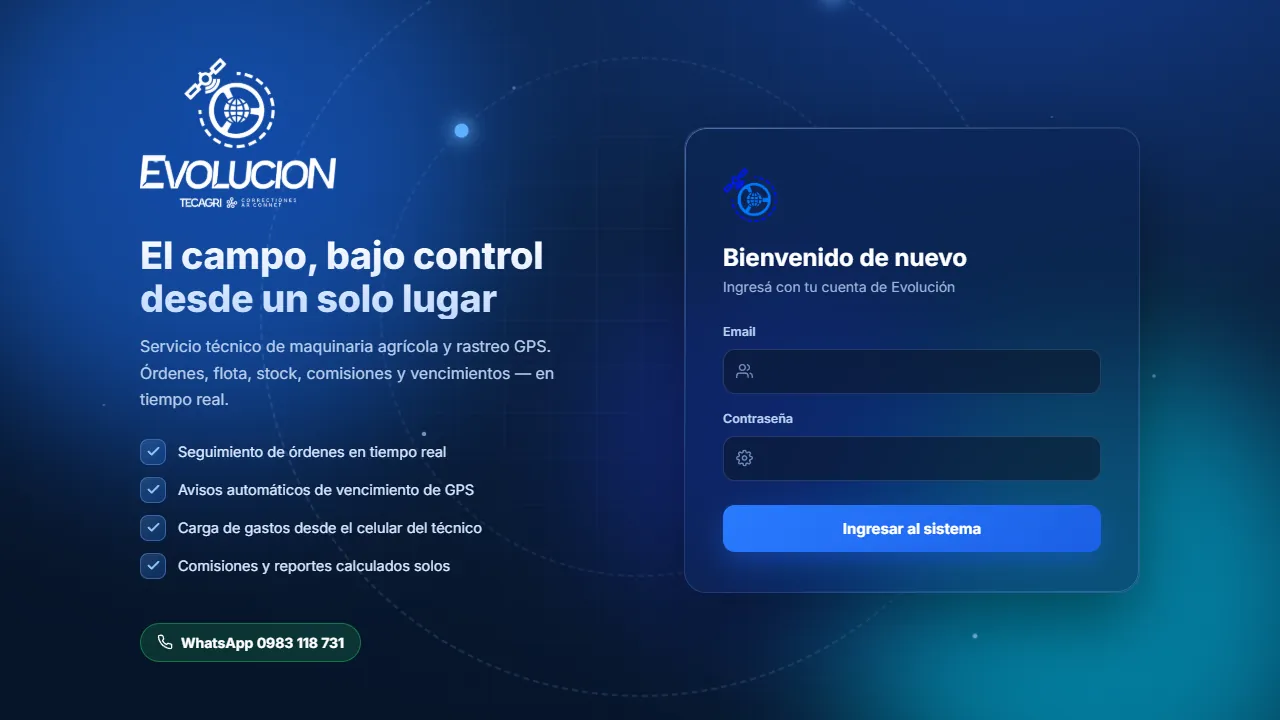 Pantalla de Evolución