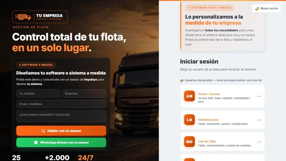 Pantalla de Impulsys Flota