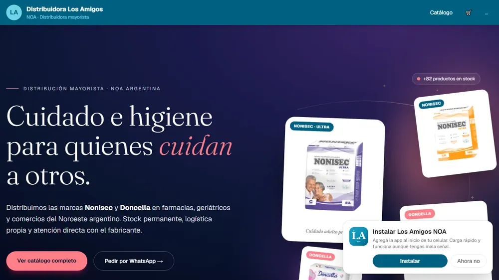 Pantalla de Distribuidora Los Amigos NOA